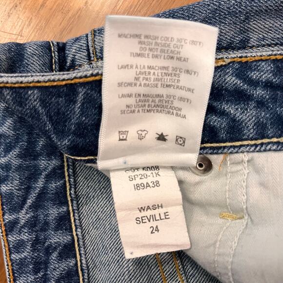 Sundry Jeans Size 24 Embroidered Hearts Seville Wash Button Fly Mid Rise Tapered - Picture 10 of 11